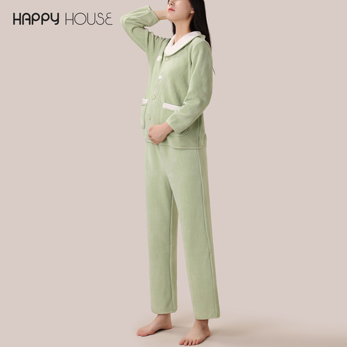 双面绒家居服冬2024新款月子服加厚哺乳衣产