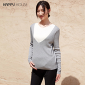 可哺乳打底衣显瘦孕妇装 快乐屋蚕丝羊毛百搭孕妇毛衣秋装 2026新款