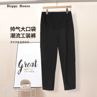 孕妇裤 时尚 外穿工装 裤 快乐屋孕妇长裤 显瘦托腹休闲裤 春夏2026新款