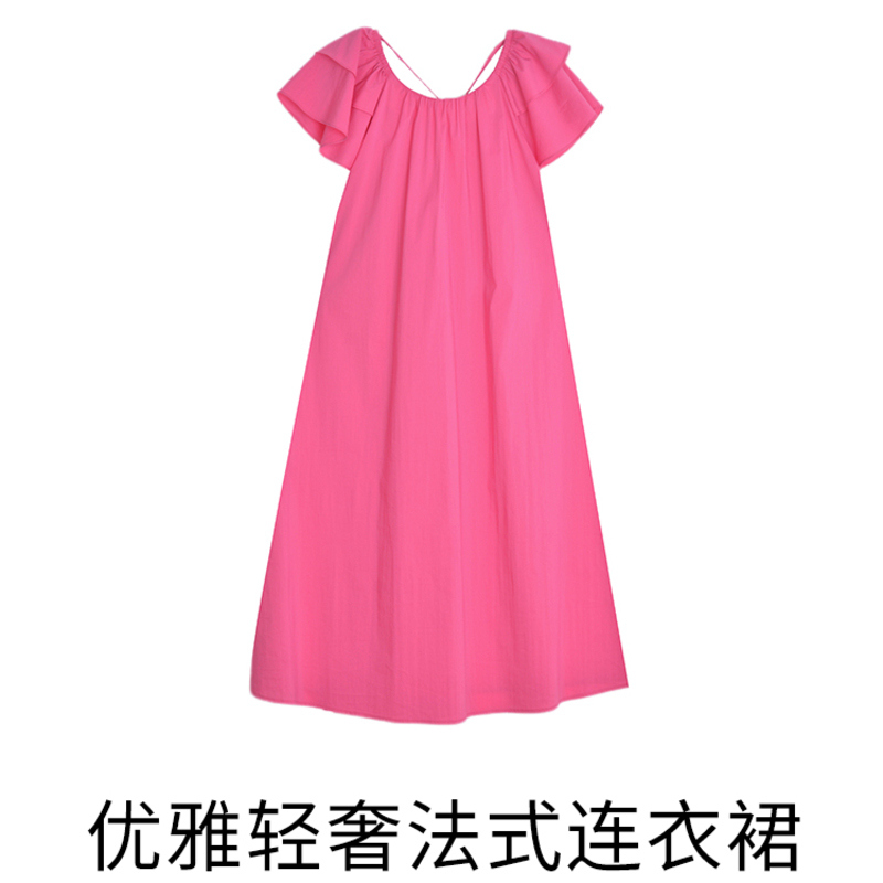 快乐屋宽松孕妇连衣裙夏装2025新款时尚潮妈孕妇裙中长款孕妇装夏