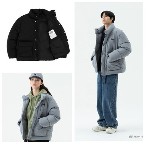 韩国专柜23冬男女情侣复古短款羽绒服