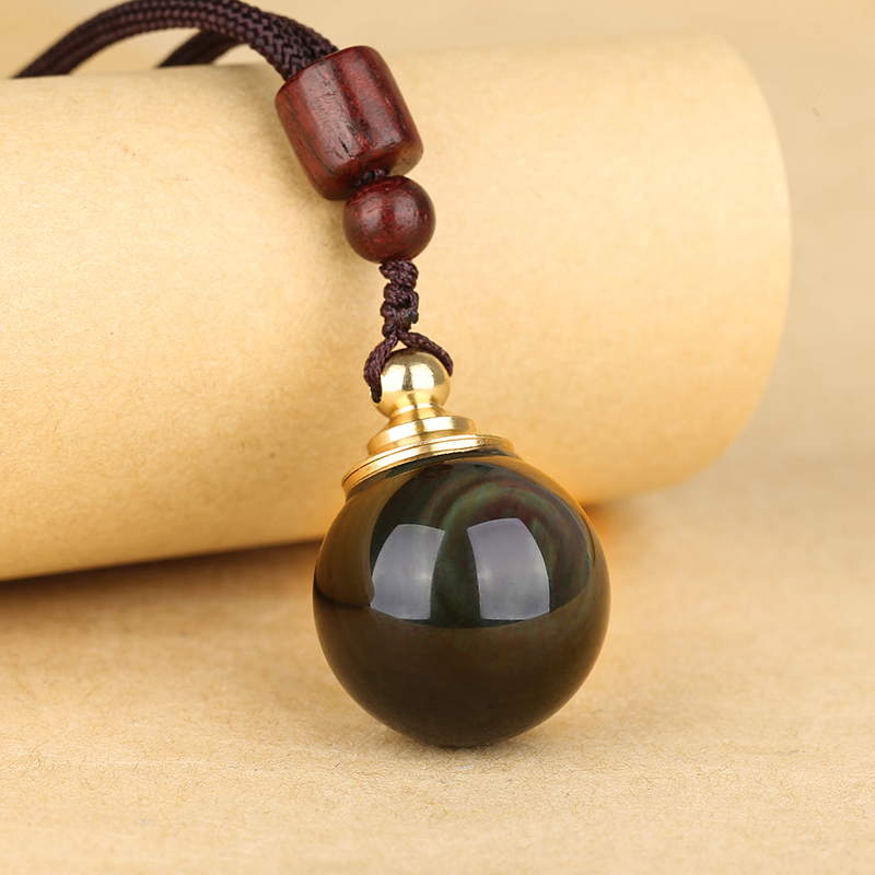 妙韵男女黑曜石嘎乌盒吊坠吉祥物