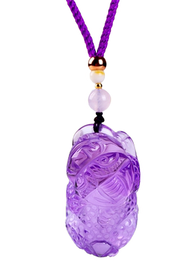 天然紫水晶貔貅吊坠情侣款