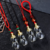 白水晶葫芦嘎乌盒舍利瓶可打开装 东西吊坠空心瓶子钥匙扣手机挂件