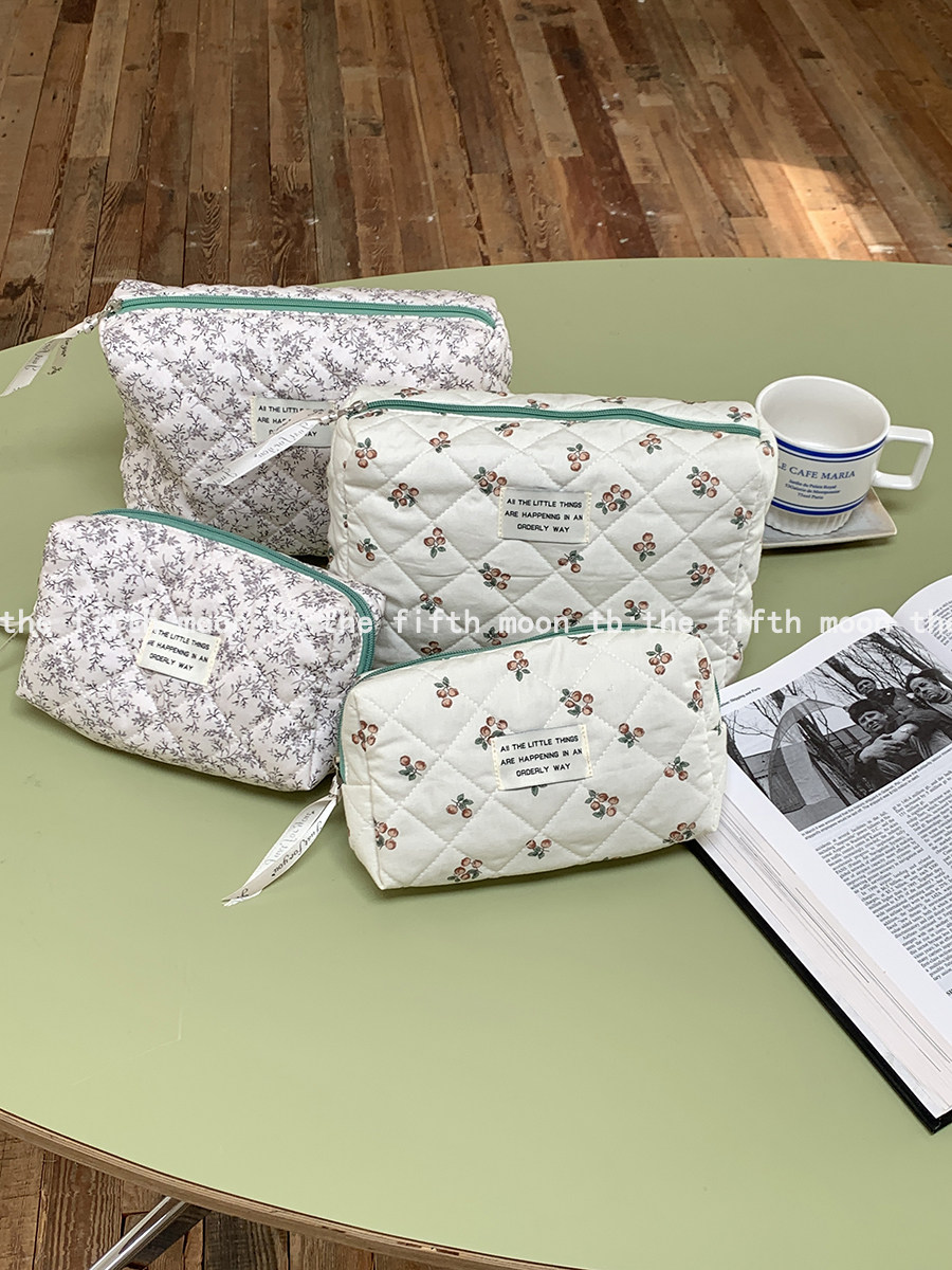 thefifthmoon清新文艺复古花果实绗缝棉收纳包化妆包,收纳整理,化妆包,淘宝优惠券,粉丝福利购,淘宝优惠卷