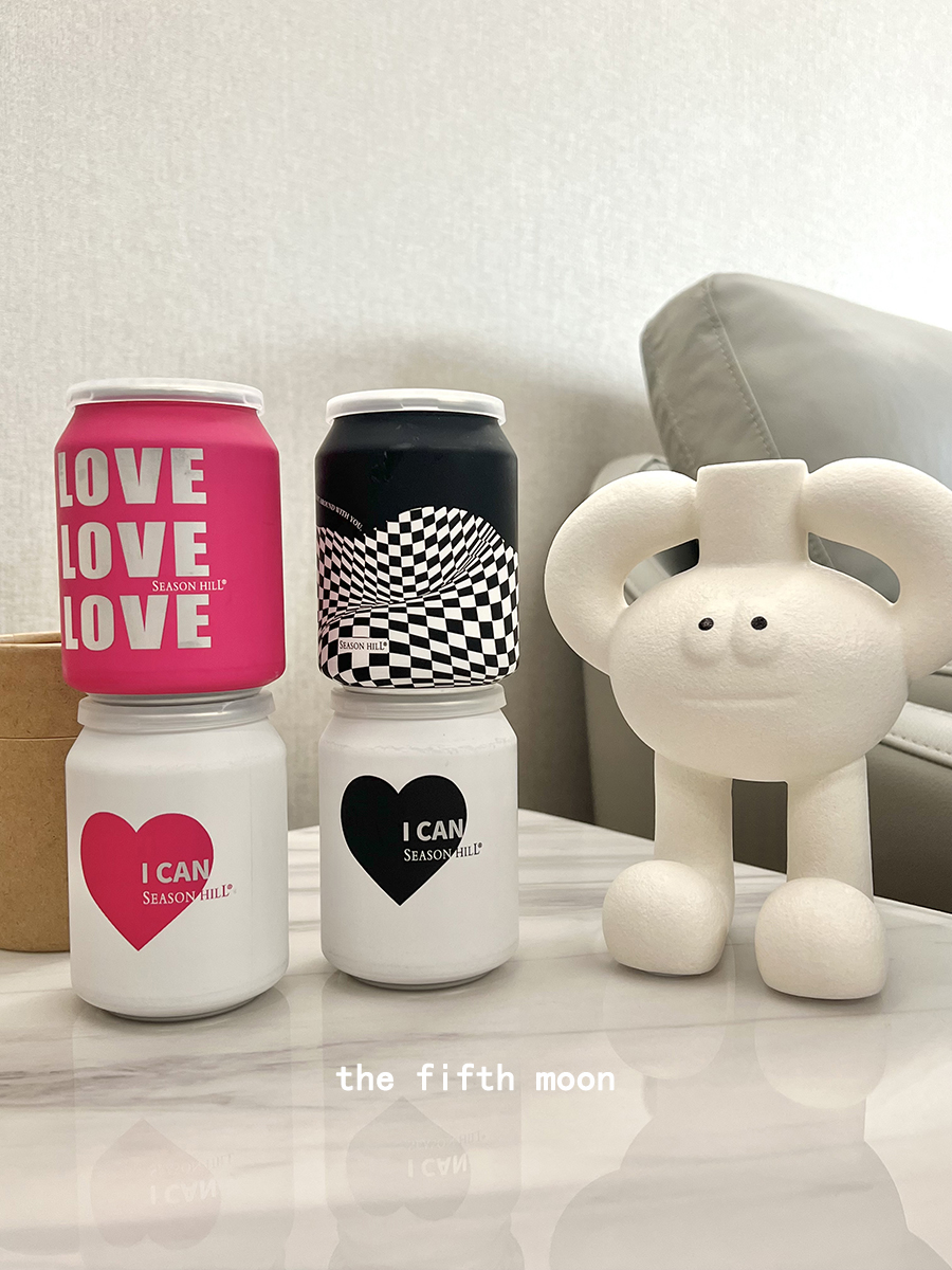 thefifthmoon浪漫love爱心棋盘格易拉罐车载室内香薰空气清新剂