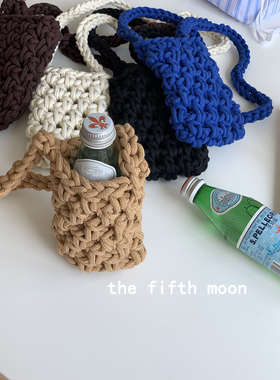 thefifthmoon简约ins风镂空手机袋奶茶水杯包编织包斜挎iPhone17