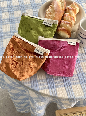 thefifthmoon此刻丝滑 gao级感丝绒化妆小包零钱包口红包姨妈包