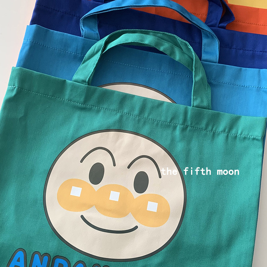 thefifthmoon可爱面包超人手提帆布袋妈咪袋幼儿园便当袋