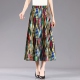 高档垂感妈妈装 妈妈显瘦减龄半身裙印花A字摆裙 裙子2025新款