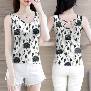 上衣潮 气质百搭外穿内搭无袖 露背后交叉吊带背心女夏2025新款 修身