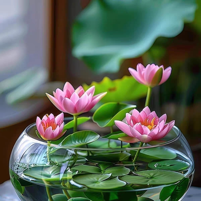 七彩碗莲已开口水培植物莲花种子四季无土懒人花卉鱼缸造景阳台盆