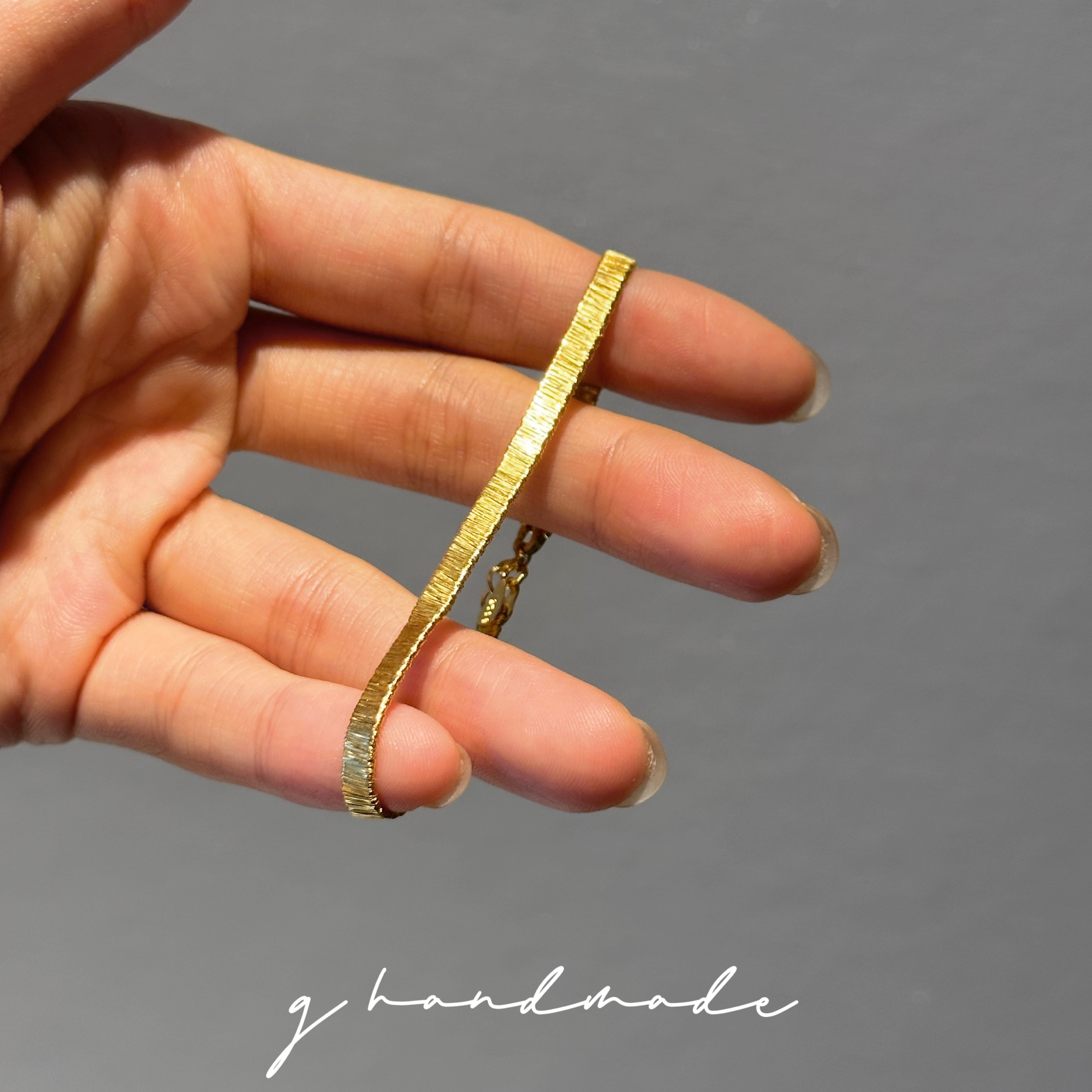 G HANDMADE 925纯银金丝手链意大利重工编织拉丝新款高级感可调节