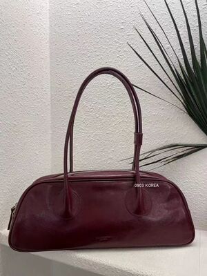 韩国东大门bucks leather同款牛皮亮面法棍包单肩斜挎包腋下中包