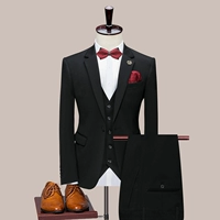 Bộ đồ vest nam 3 mảnh phù hợp 2018 mới đẹp trai Anh gió Slim phù hợp với chú rể chú rể váy cưới - Suit phù hợp sơ mi nam