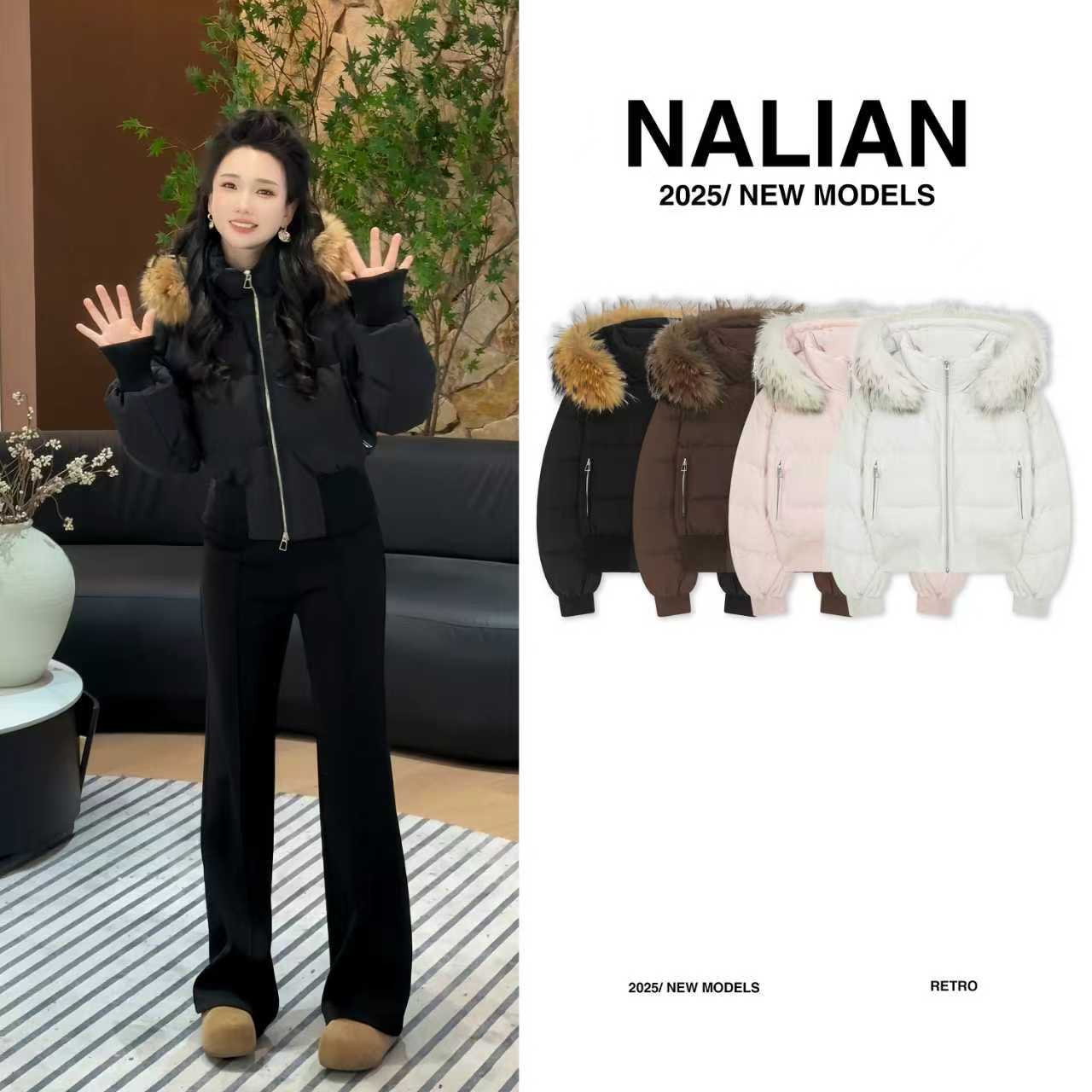 BT8850#韩系收腰显瘦连帽羽绒服外套8850