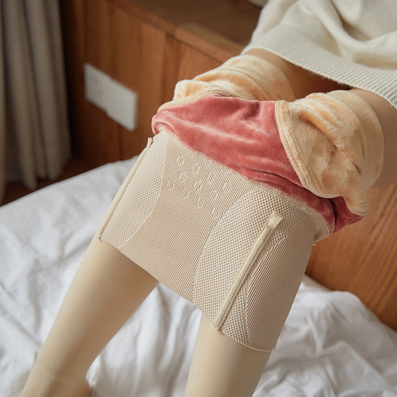 光腿神器鱼骨高腰收腹一体肉色打底裤女加绒加厚外穿2025秋冬新款