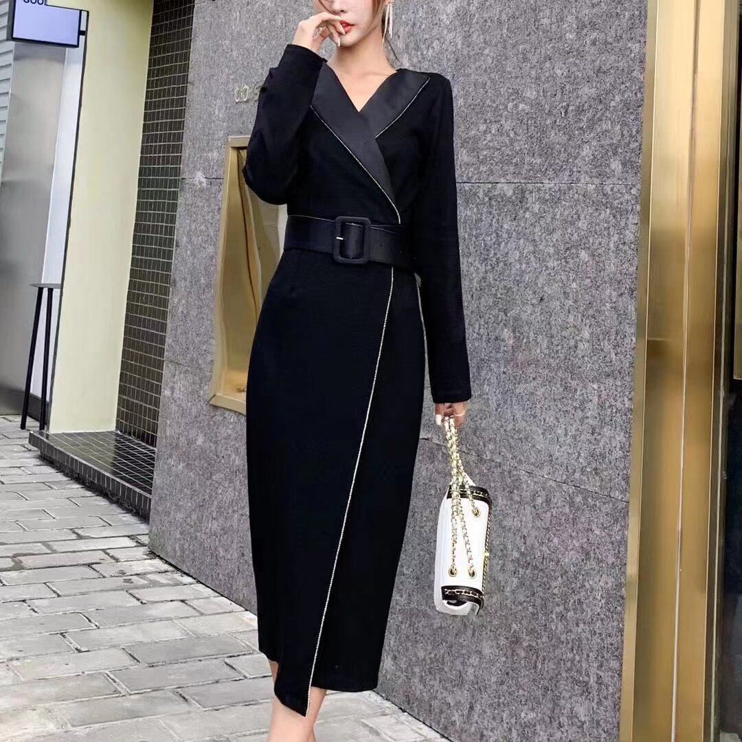 Hi闺蜜2019早秋款女装时尚修身显瘦连衣裙韩版西装領系带收腰裙子|msdalam kategori Butik wanita / wanita, pakaian - dari Buy2taobao.com untuk memberikan perkhidmatan ejen Taobao profesional membeli