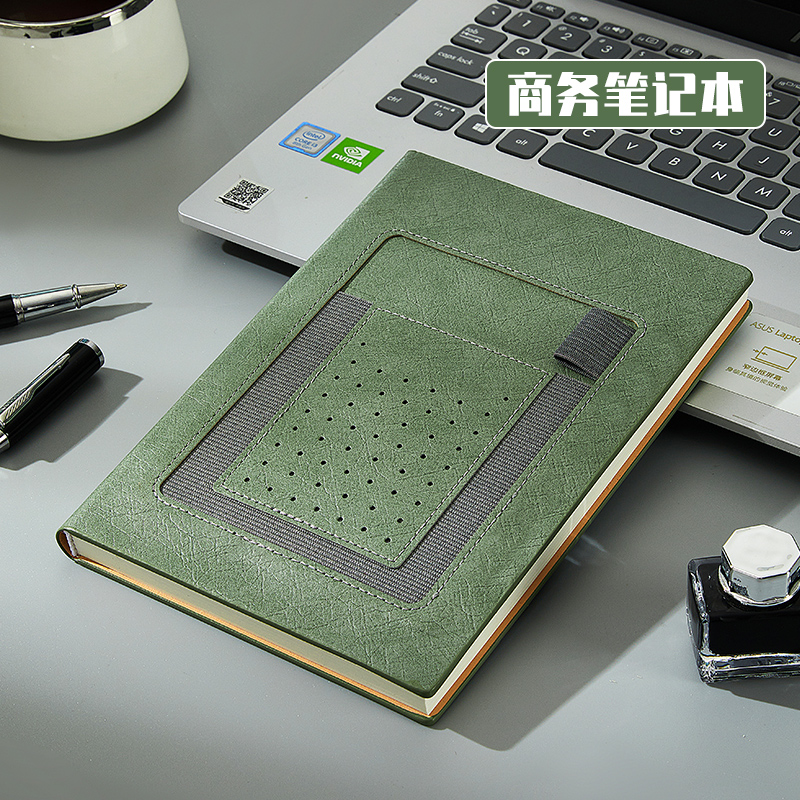 商务笔记本本子a5办公工作会议多功能创意简约复古记事本定制印LOGO大学生学习考研便携高颜值厚可插笔日记本