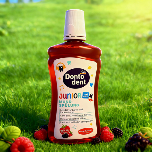 德国含氟儿童漱口水6到12岁换牙期奥拉氟防蛀牙专用不辣口水果味