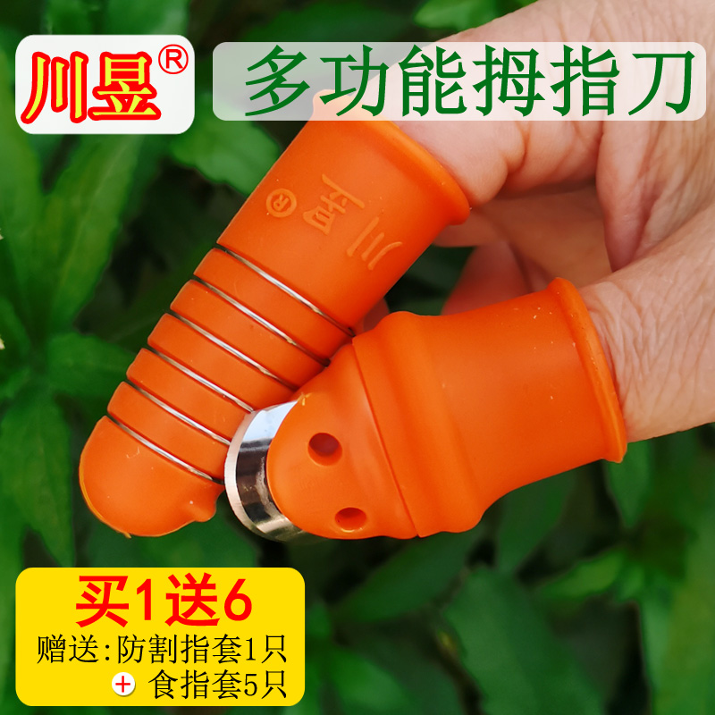 川昱摘菜花椒采茶不锈钢拇指刀