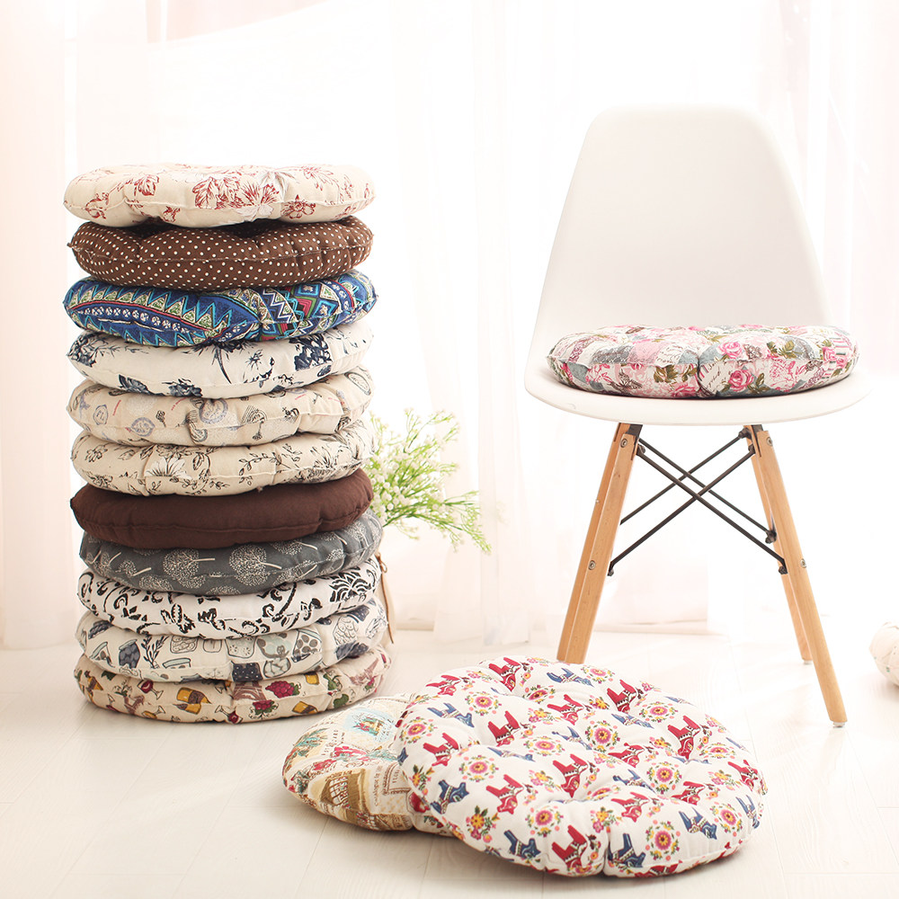 圆形布艺棉麻加厚椅垫蒲团办公室日式榻榻米学生坐垫教室瑜伽坐垫