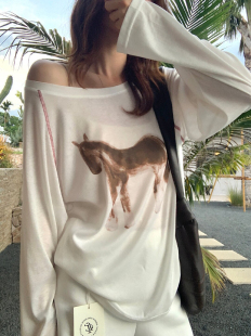 薄款 宽松长袖 物理防晒罩衫 夏季 T恤上衣 女2026新款 韩式