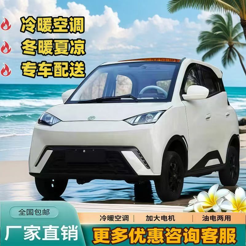 老年代步车电动四轮车四轮成人家用新能源新款全封闭油电两用女士