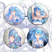 雪花菈米动漫吧唧五期生holo狮白牡丹live二次元 周边定制徽章谷子