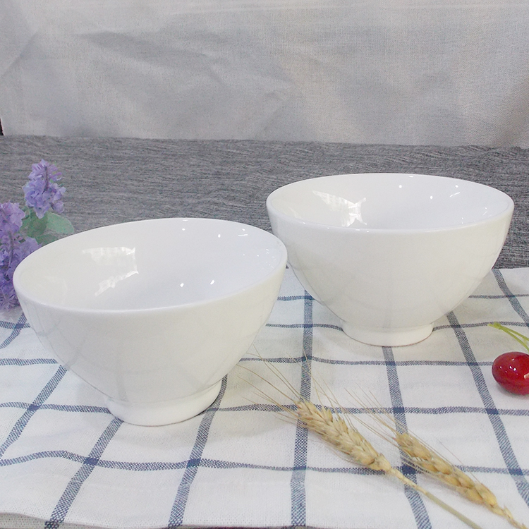 陶瓷白色高脚喝粥餐厅饭店吃面碗