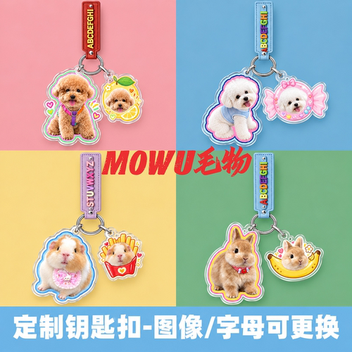 宠物猫狗皮质定制钥匙扣礼物明星