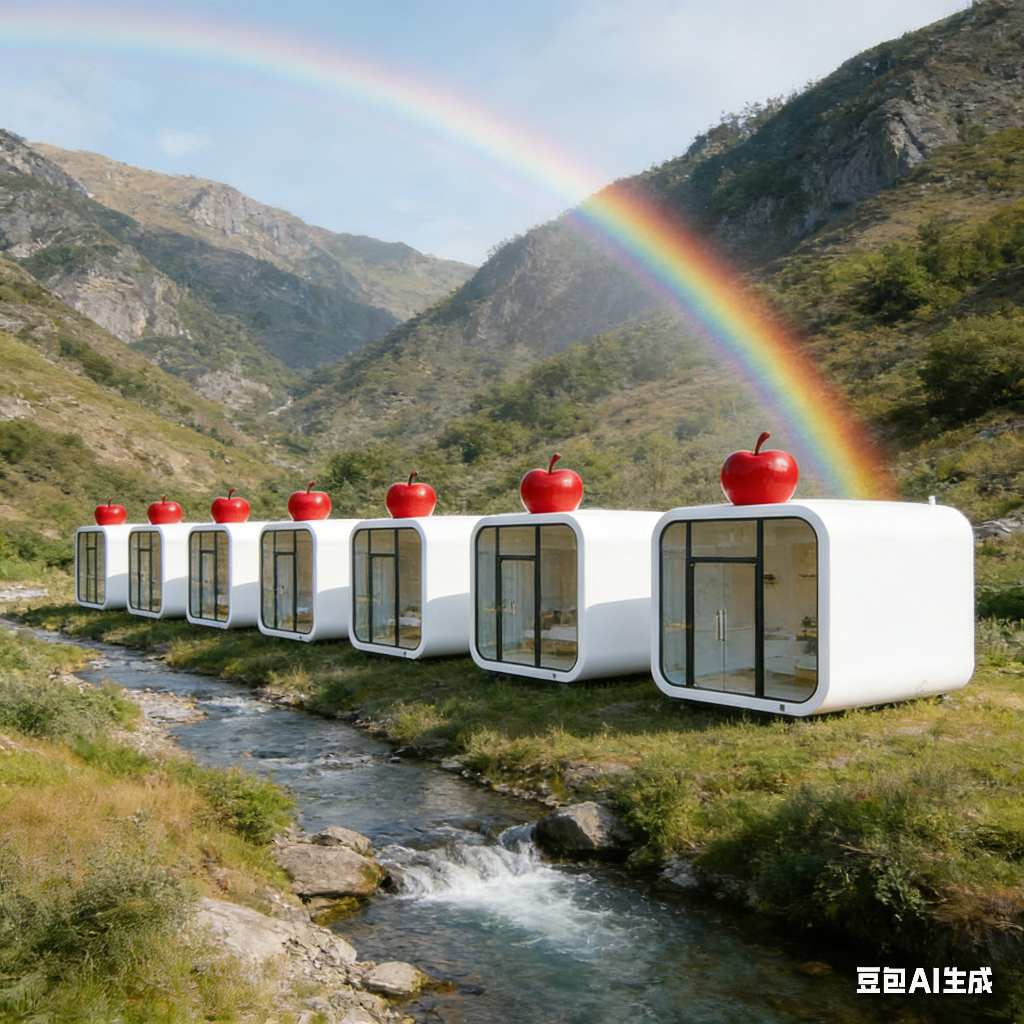 苹果仓网红太空舱可移动晾衣茶室接待苹果舱民宿露营集装箱阳光房