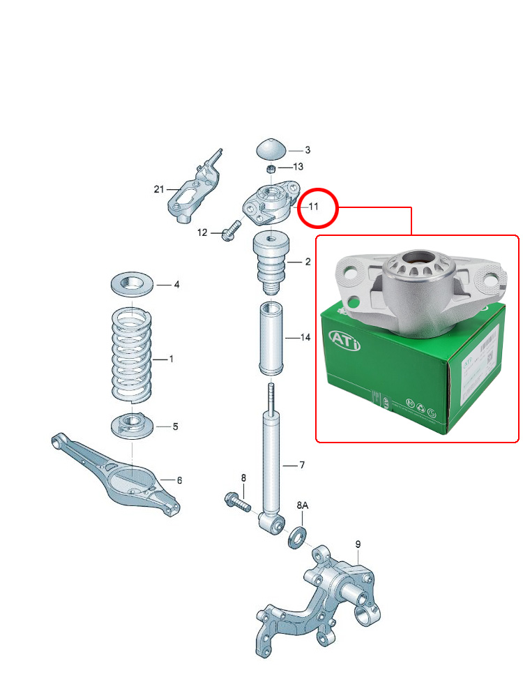 速腾迈腾途观明锐昊锐新帕萨特CC高尔夫6途安Q3后减震器顶胶铝座