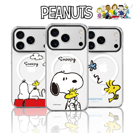 史努比snoopy史塔克全家福动漫漫画插画适用苹果iPhone17promax磁吸手机壳防摔17pro透明保护套16Pro情侣外壳