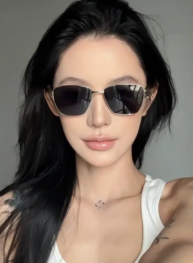 2025新款复古方形金属墨镜大框中性风格男女太阳眼镜美式时髦超轻