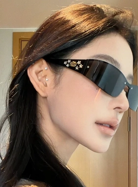 欧美风连体金属美拉德风高级感女款潮太阳眼镜方圆脸显瘦街拍墨镜
