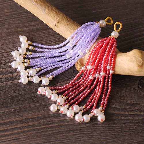 中国风流苏宋锦配饰吊坠包包挂件古风汉服饰品配饰米珠穗子挂饰