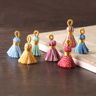 民族风手工流苏幻彩多股彩葱小穗子饰品耳环手链配饰手串项链吊坠