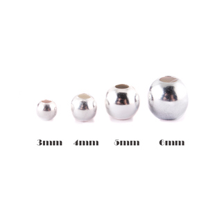 diy银饰纯银光身珠隔珠 s990银圆珠子散珠红绳手链项链编织隔珠