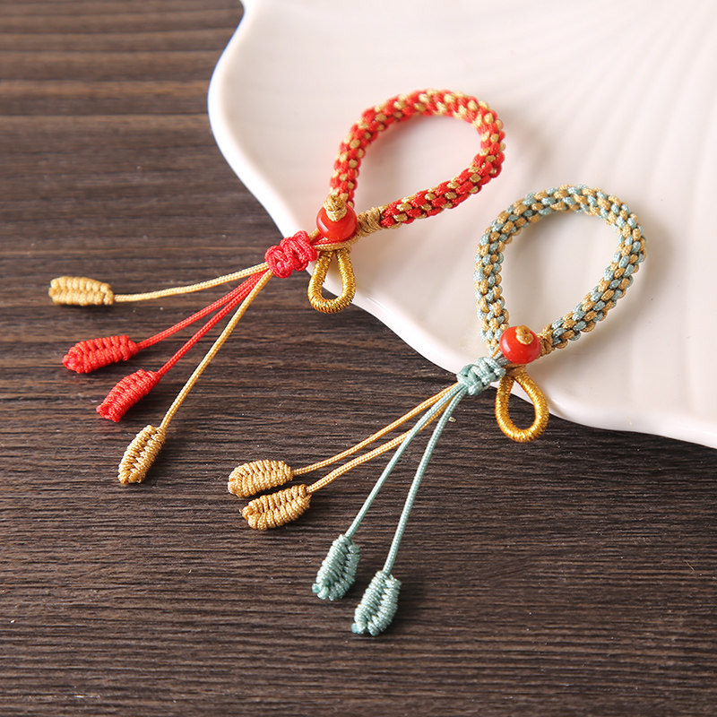 手工编织凤尾结小挂绳diy半成品可调节指环扣国风钥匙扣玉线编绳,饰品/流行首饰/时尚饰品新,其他DIY饰品配件,淘宝优惠券,粉丝福利购,淘宝优惠卷