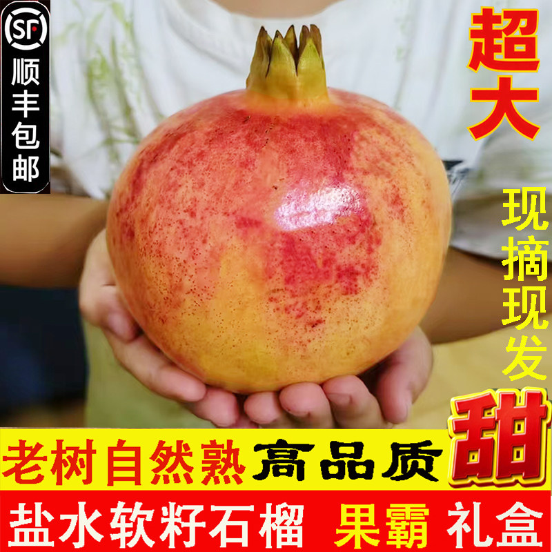 现摘高品质甜石榴顺丰盐水软石榴