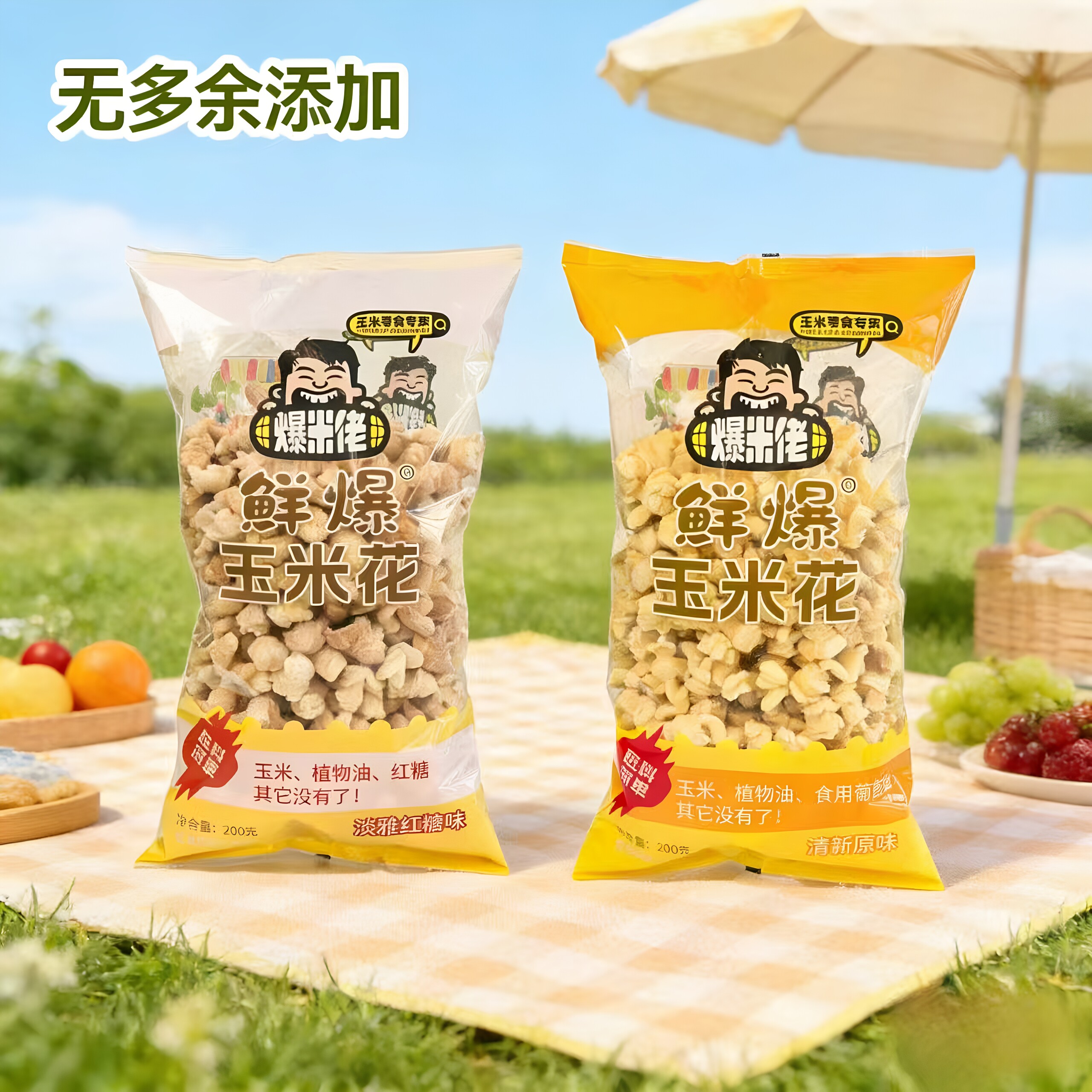 华糖200克鲜爆玉米花零添加童年美食追剧解馋小零食膨化食品