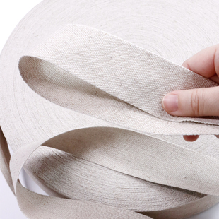 4CM宽钱聪 亚麻棉平纹织带 背带包带服装织带 提手带子 紧实密纹