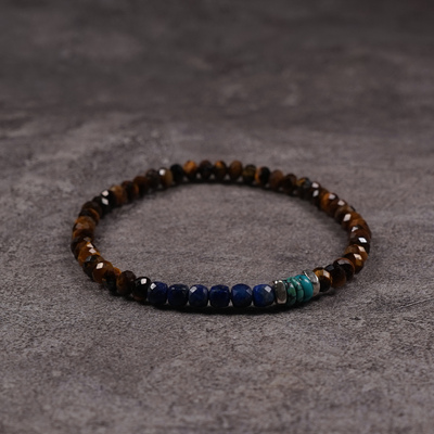 pohier原矿绿松虎眼石手链