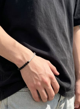 pohier925碎银子天然玛瑙手链