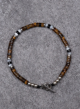 pohier宝喜儿欧美复古虎眼石手链