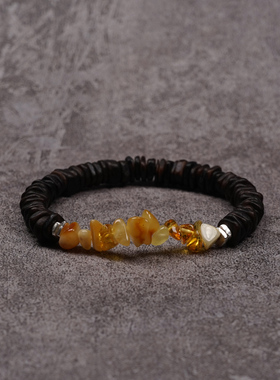 POHIER宝喜儿琥珀蜜蜡纯银手串