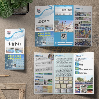中小学高校招生简章三折页宣传册