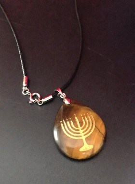 雕刻天然以色列玛瑙锁骨链