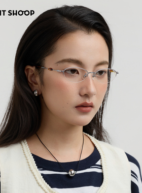 RIGHTSHOOP右店纯钛半框眼镜框女超轻极简chill松弛感搭配眼镜架